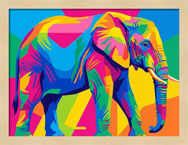 Majestic Elephant In Bold Hues