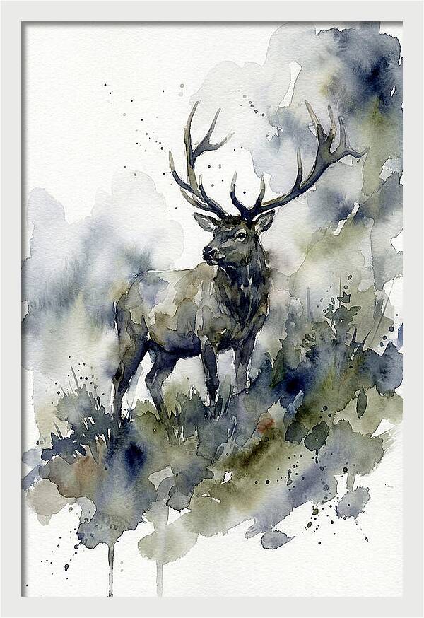 Majestic Elk In Watercolor