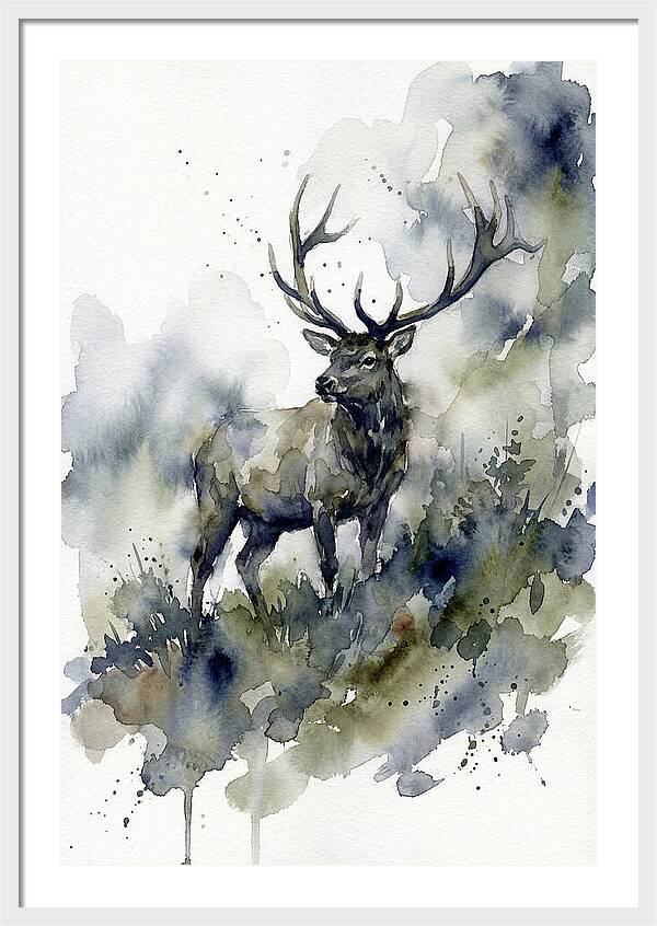 Majestic Elk In Watercolor