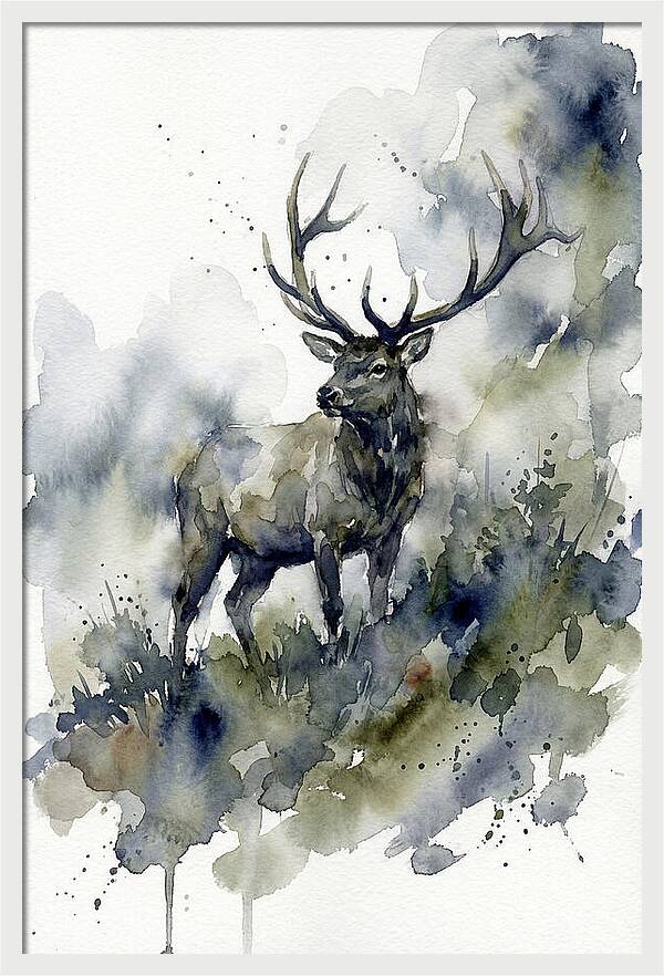 Majestic Elk In Watercolor