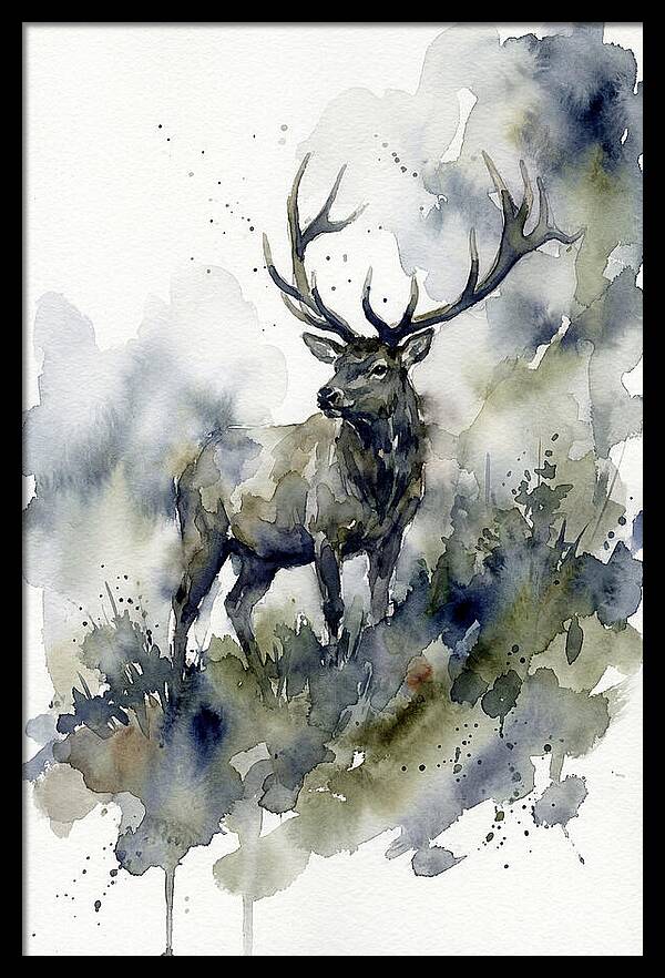 Majestic Elk In Watercolor