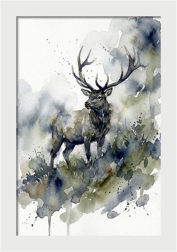 Majestic Elk In Watercolor