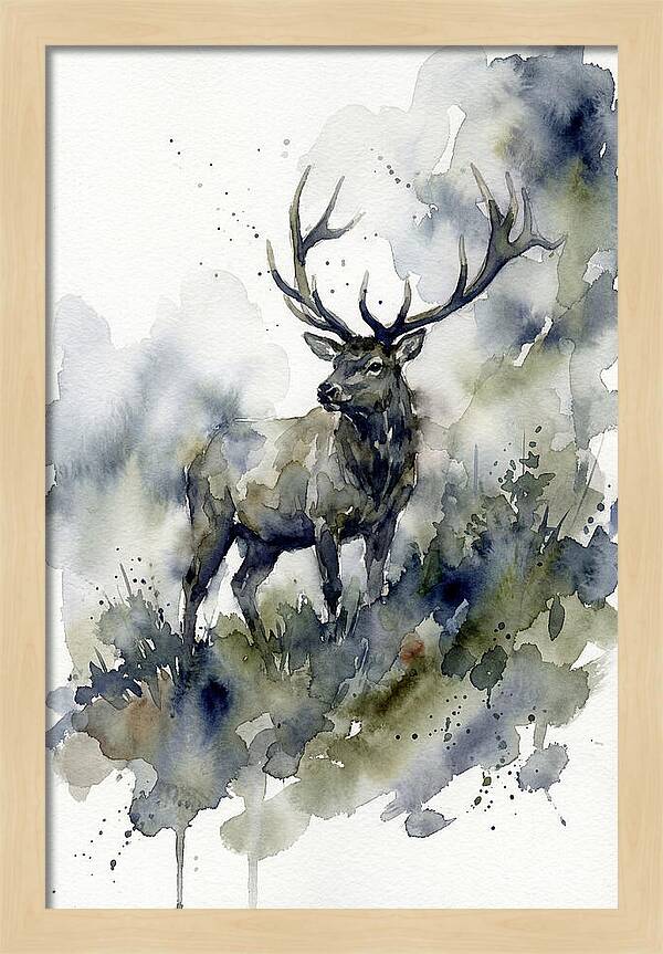 Majestic Elk In Watercolor