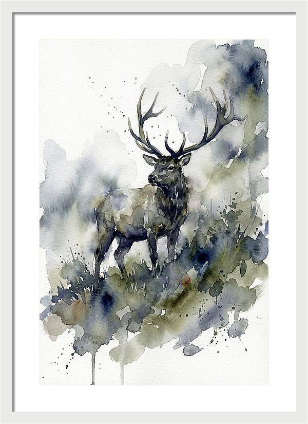 Majestic Elk In Watercolor