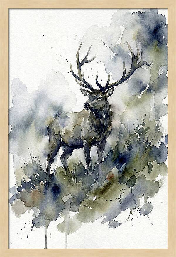 Majestic Elk In Watercolor