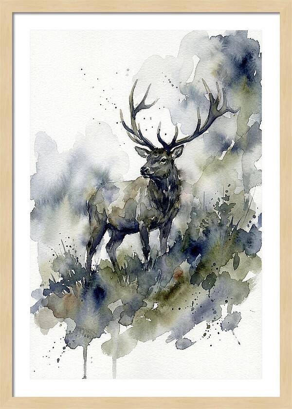Majestic Elk In Watercolor