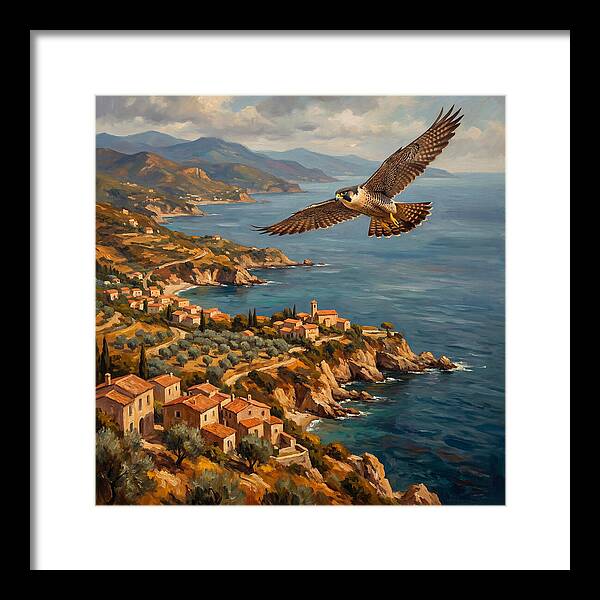 Majestic Falcon Over Mediterranean Coast