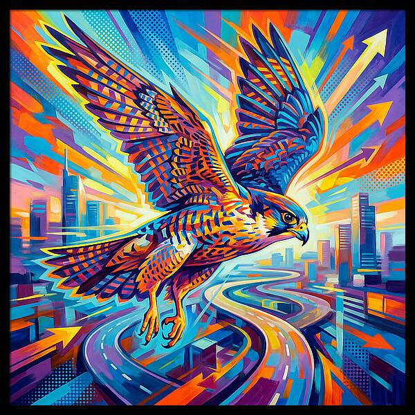 Majestic Falcon Soaring High