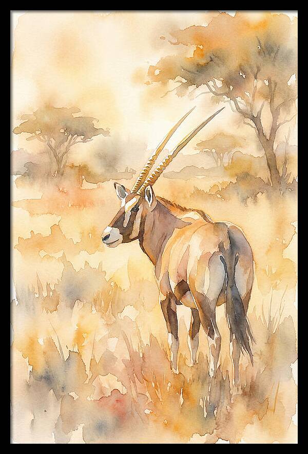 Majestic Gemsbok Amidst Tranquil Scenery