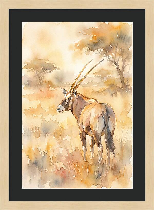 Majestic Gemsbok Amidst Tranquil Scenery
