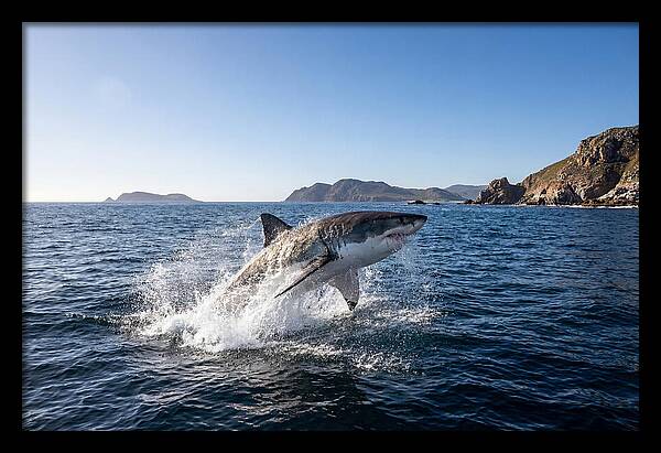Majestic Great White Shark Leap