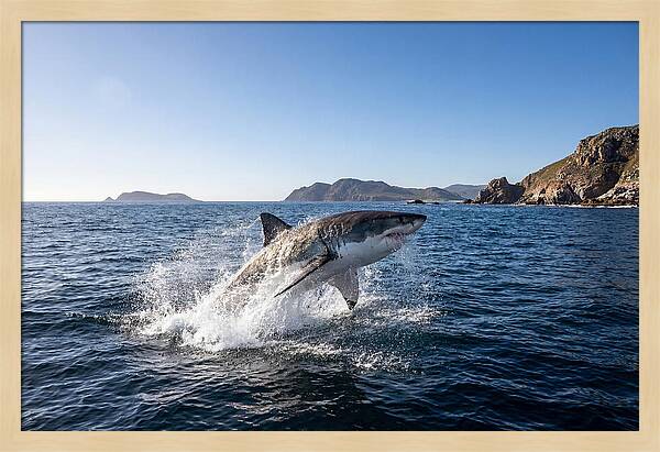 Majestic Great White Shark Leap