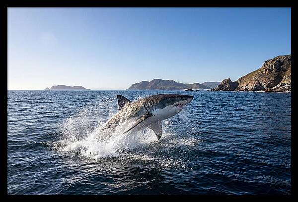 Majestic Great White Shark Leap