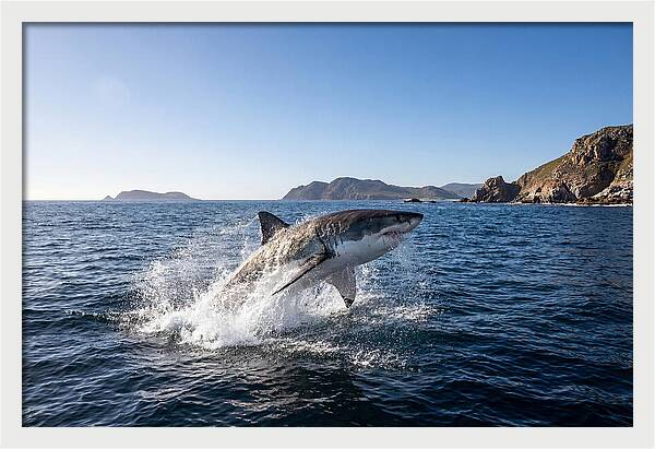 Majestic Great White Shark Leap