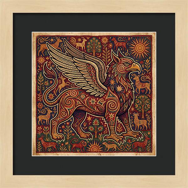 Majestic Griffin In Folk Art Style
