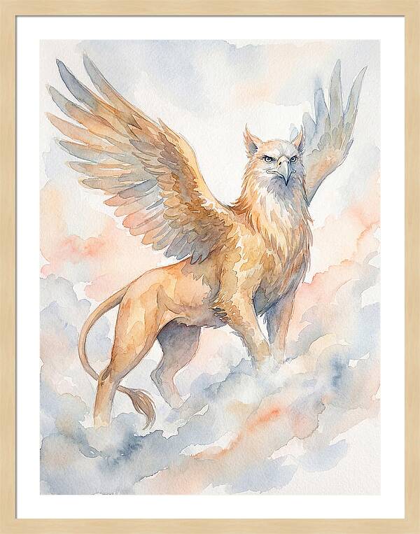 Majestic Griffin In Watercolor