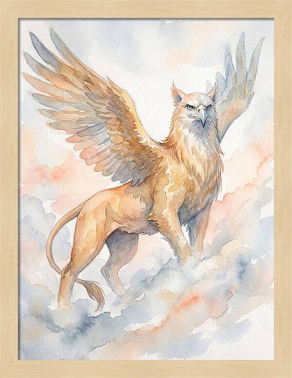 Majestic Griffin In Watercolor