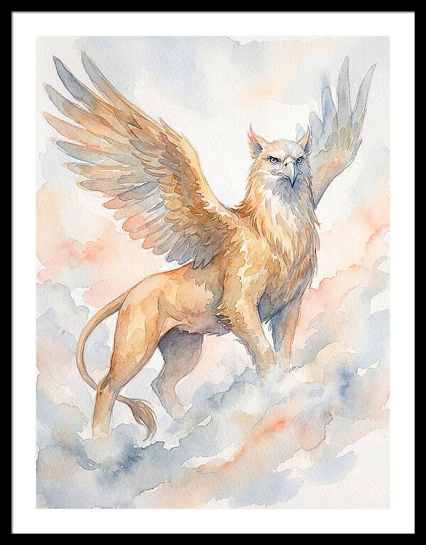 Majestic Griffin In Watercolor