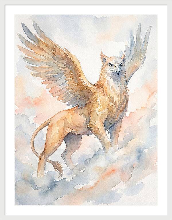 Majestic Griffin In Watercolor
