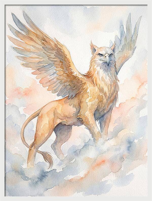 Majestic Griffin In Watercolor