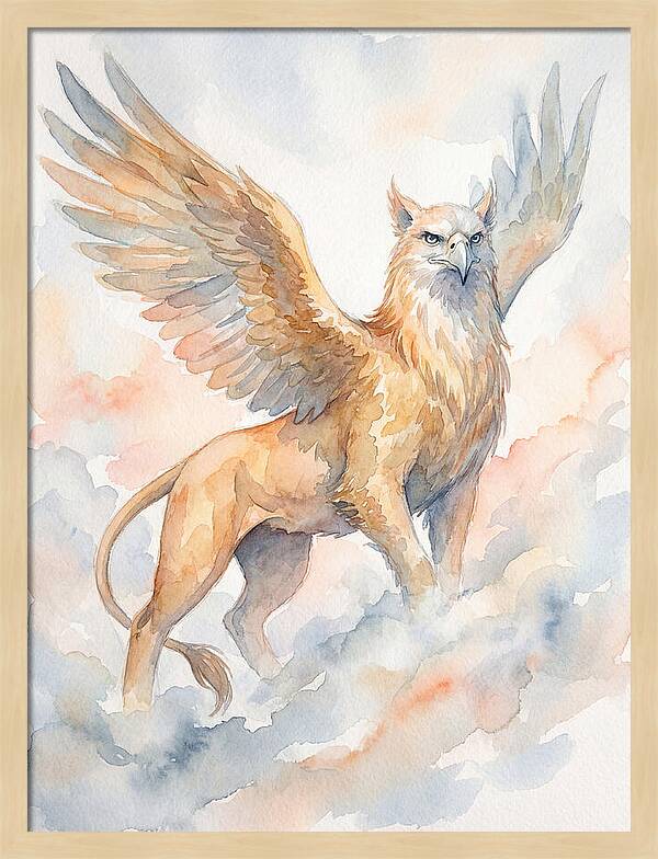 Majestic Griffin In Watercolor