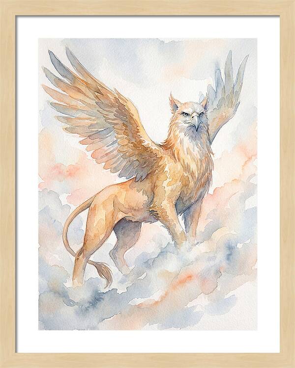 Majestic Griffin In Watercolor