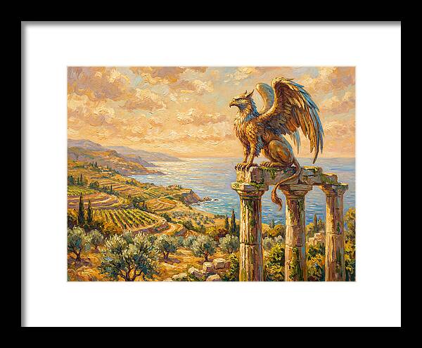 Majestic Griffin Overlooking Coastline