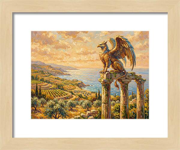 Majestic Griffin Overlooking Coastline