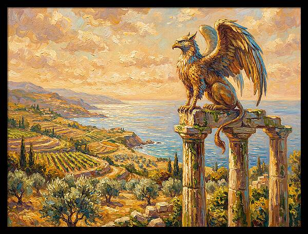 Majestic Griffin Overlooking Coastline