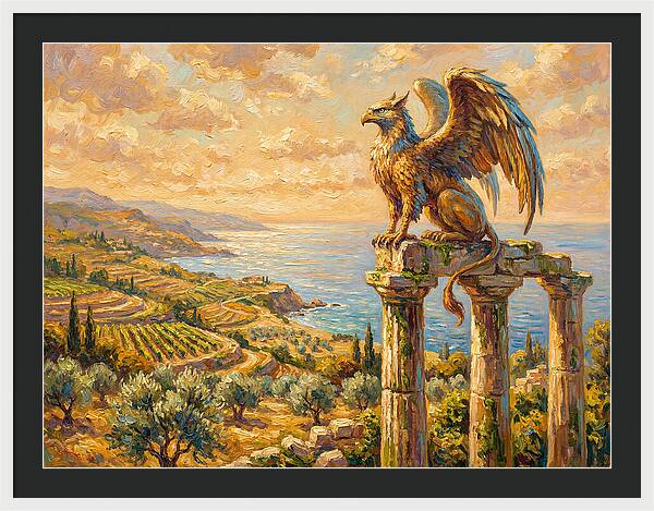 Majestic Griffin Overlooking Coastline