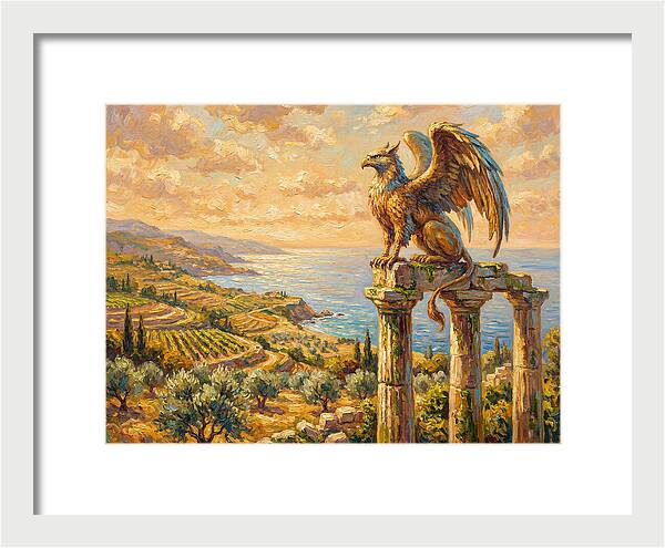 Majestic Griffin Overlooking Coastline
