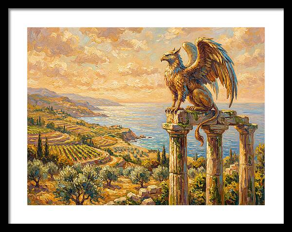 Majestic Griffin Overlooking Coastline