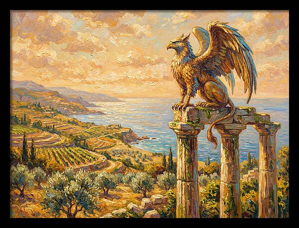 Majestic Griffin Overlooking Coastline