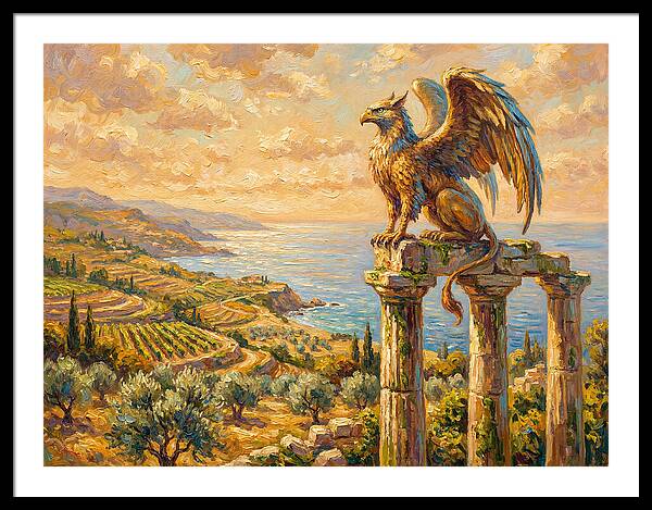 Majestic Griffin Overlooking Coastline