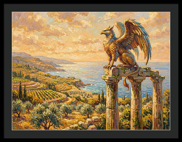 Majestic Griffin Overlooking Coastline
