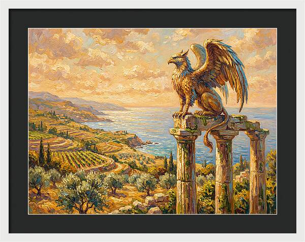 Majestic Griffin Overlooking Coastline