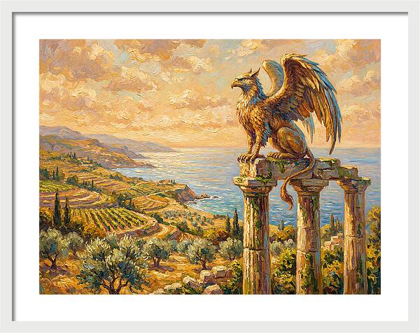 Majestic Griffin Overlooking Coastline