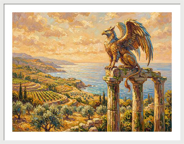 Majestic Griffin Overlooking Coastline