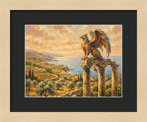 Majestic Griffin Overlooking Coastline