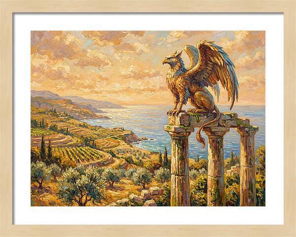 Majestic Griffin Overlooking Coastline