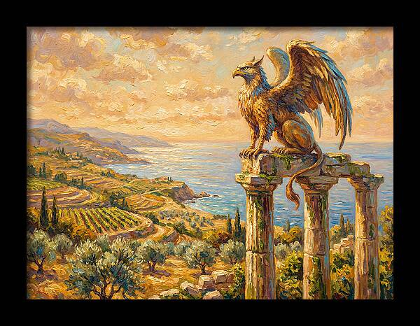 Majestic Griffin Overlooking Coastline