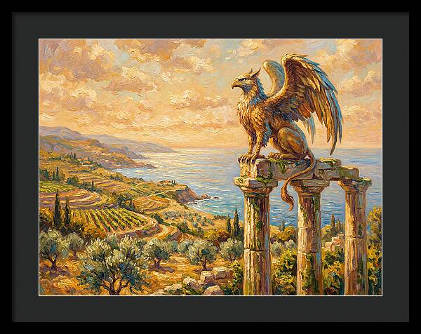 Majestic Griffin Overlooking Coastline