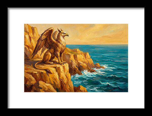 Majestic Griffin Overlooking Sea
