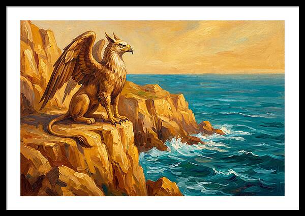 Majestic Griffin Overlooking Sea
