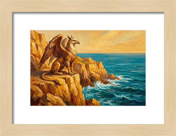 Majestic Griffin Overlooking Sea