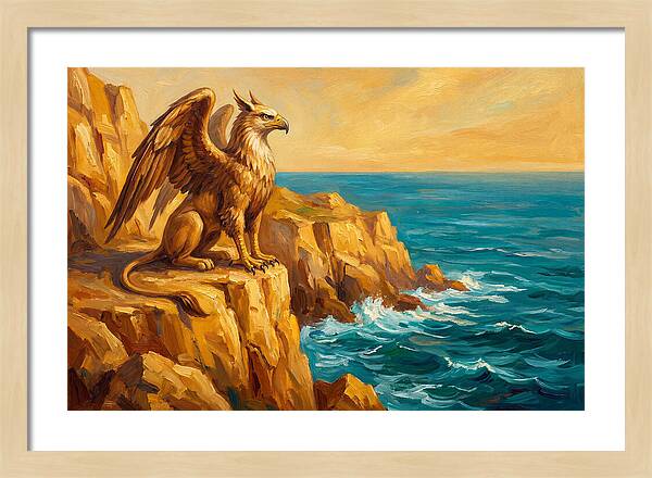 Majestic Griffin Overlooking Sea