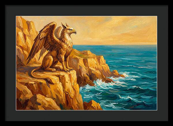 Majestic Griffin Overlooking Sea