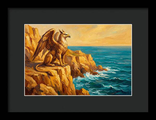 Majestic Griffin Overlooking Sea