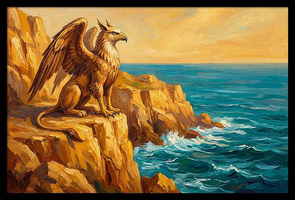 Majestic Griffin Overlooking Sea