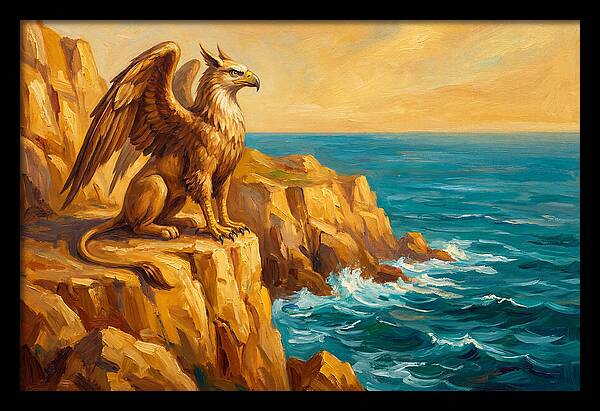 Majestic Griffin Overlooking Sea